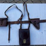 Brelage de campagne officier cuir marron 