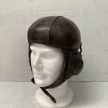 Casque de vol type Airaile 11 en cuir marron foncé