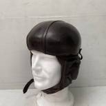 Casque de Vol type Airaile 11 en cuir marron foncé