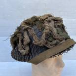 Casque MKIII Peinture marron , filet et toiles de jute 