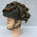 Casque Parachutiste MKII Jugulaire toile , filet et toile de jute