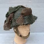 Casque Parachutiste MKII jugulaire toile , filet et toiles de jute 