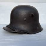 Casque 'Sthalhelm' Mdle  1916 et jugulaire cuir noir 