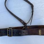 Ceinturon baudrier officier cuir marron 