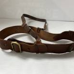 Ceinturon baudrier officier cuir marron 