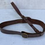Ceinturon baudrier officier cuir marron 