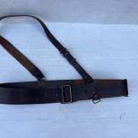 Ceinturon baudrier officier cuir marron 