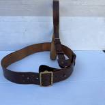 Ceinturon baudrier officier cuir marron 