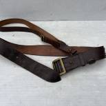 Ceinturon baudrier officier cuir marron 