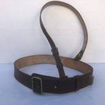 Ceinturon baudrier officier cuir marron foncé 