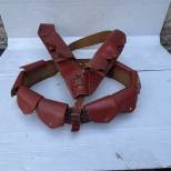 Ceinturon Cartouchière Spahis cuir brun Rouge 