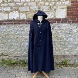 Chasseur Manteau capuchon drap bleu nuit 