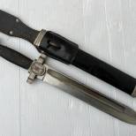 DRK Fendoir troupe Mdle 1938 et gousset cuir noir 