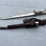 Gendarmerie Baionnette troupe dragonne et gousset cuir marron 