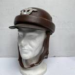 Gendarmerie Casque Motard Cuir marron 