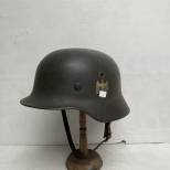 Heer Casque Mdle 1940 Un Insigne et Jugulaire cuir