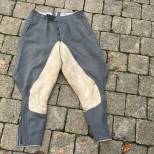 Heer Culotte officier Basanes cuir gabardine gris pierre 