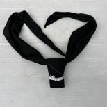 KM Cravate Matelot soie noire liseré bleu 