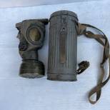 KM Masque de protection matelot à Micro , boitier peint gris et sangles 