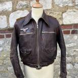LW Blouson de vol cuir marron officier pilote 