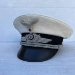 LW Casquette d'été officier coiffe blanche amovible 
