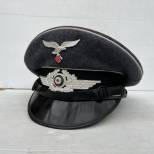 LW Casquette S/officier Division Hermann Goering drap gris bleu 