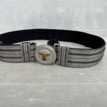 LW Ceinturon officier tissu , boucle ronde alu 