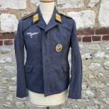 LW Fliegerbluse Chasseur Parachutiste et brevet en drap gris bleu 