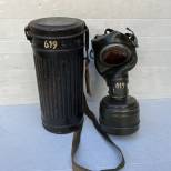 LW Masque de protection Mdle 1938 Gris bleu et sangles 