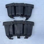 LW Paire de cartouchières cuir noir grenelé 