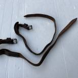 LW Paire de sangles à paquetage cuir marron foncé 