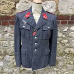 LW Veste officier artillerie drap gris bleu 