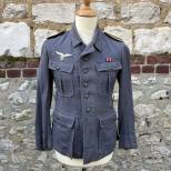 LW Veste Treillis Mdle 1941 chevrons Gris bleu navigant/parachutiste 
