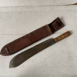 Machette Individuelle et fourreau cuir fauve