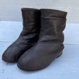 Paire de bottes de vol Mdle 1929 fourrées mouton cuir marron 