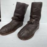 Paire de bottes de vol Mdle 1929 Navigant , calorifugées , cuir marron 