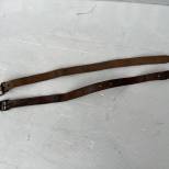 Paire de courroies de charges latérales cuir marron 