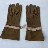 Paire de gants Mdle 1938 troupe motorisée Toile kaki et cuir fauve 