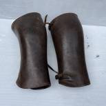 Paire de guètres officier cuir marron 