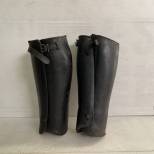 Paire de guètres officier cuir noir 