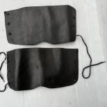 Paire de guètres troupe à pied Mdle 1905 cuir noir et lacets 