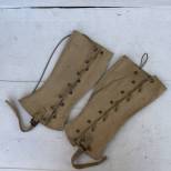 Paire de guètres à lacets Mdle 1917 toile beige
