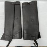 Paire de Jambières cavalier Mdle 1900 Cuir noir retourné 