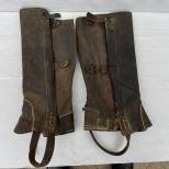 Paire de jambières cavalier Mdle 1916 Cuir noir 