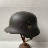 Police Casque Mdle 1940 Double insignes et jugulaire cuir 