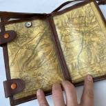 Porte cartes boussole Officier avec cartes et manuel en cuir marron 