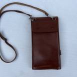Porte cartes officier ' Liseuse 'cuir marron et sangle 