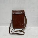 Porte cartes/Boussole Officier cuir marron