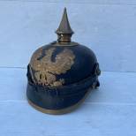 Prusse Casque à pointe troupe Mdle 1895 , cocardes et jugulaire 