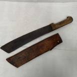 Tirailleur Machette et Etui cuir fauve